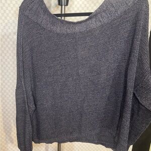 Free People Charcoal Cowl Neck Sweater
